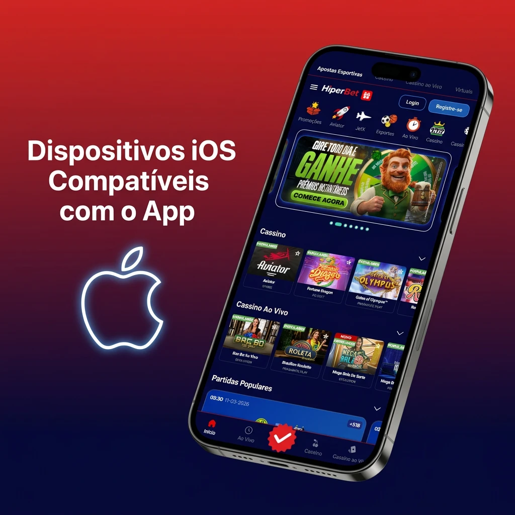 Compatible iOS devices list for Hiperbet app showing supported iPhone, iPad, and iPod models requiring iOS 13 or higher.