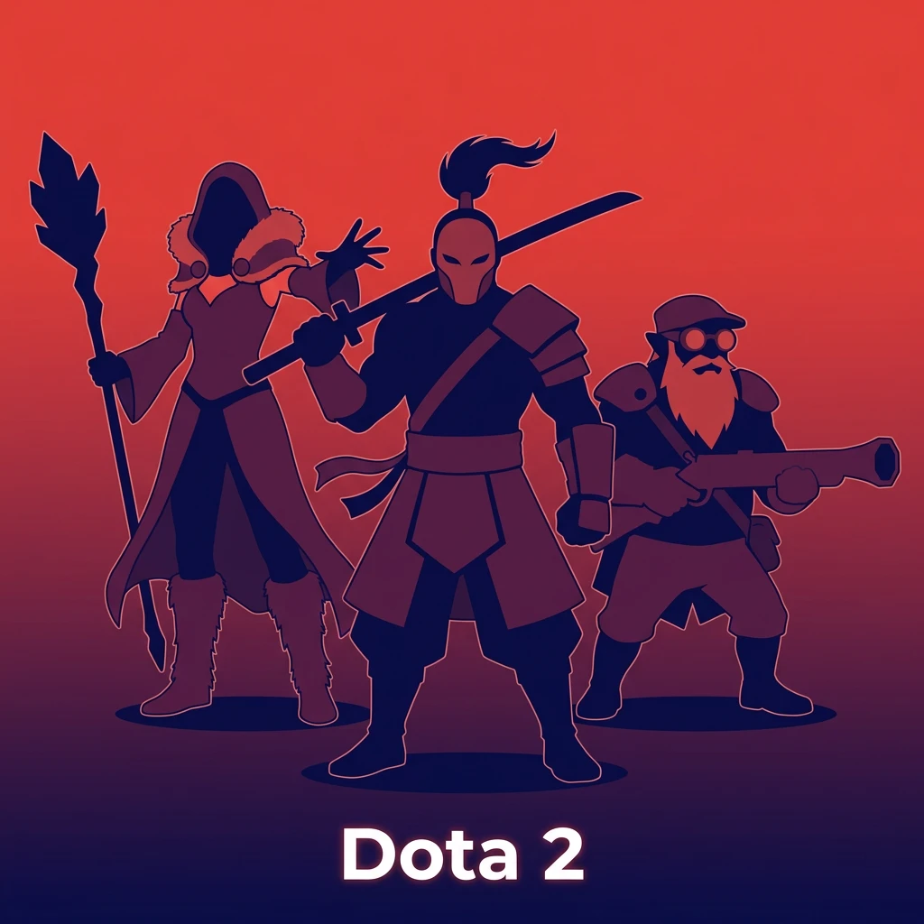 Dota 2 MOBA game with two teams of five players competing to destroy the enemy base in strategic matches.