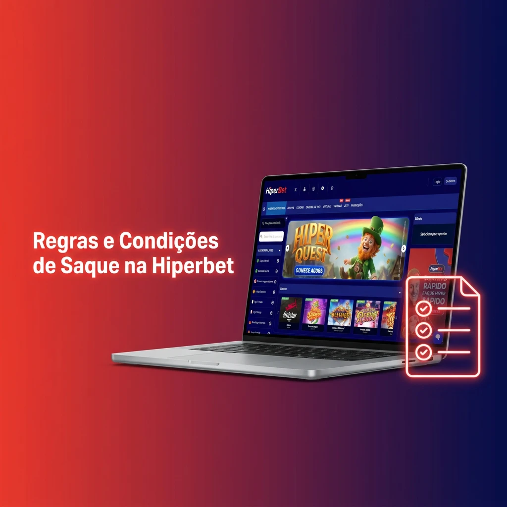 Hiperbet withdrawal rules showing KYC verification, bonus requirements, account limits, and Pix processing times in Brazil